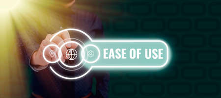 Text showing inspiration Ease Of Use. Word Written on User friendly easy to operate simple...