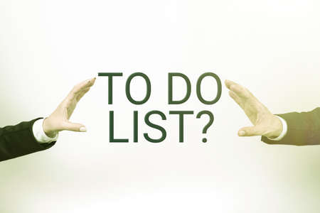 Text showing inspiration To Do List Question. Conceptual photo Series of task to be done organized...