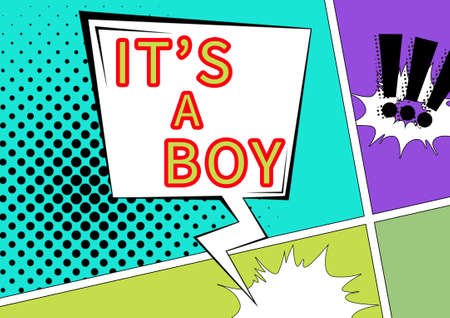 Text sign showing It S A Boy. Word for Expecting a male baby cute blue colors a lot of car toys...