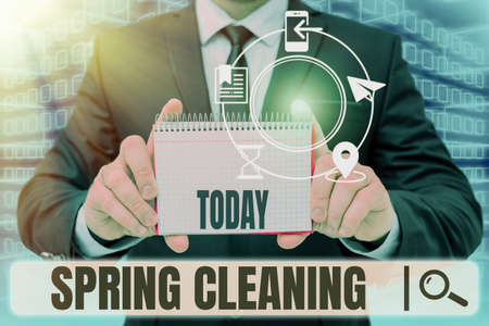 Handwriting text Spring Cleaning. Business showcase practice of thoroughly cleaning house in the...