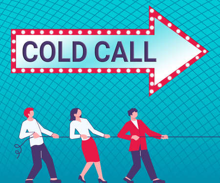 Conceptual caption Cold Call. Word Written on Unsolicited call made by someone trying to sell goods...