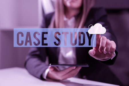 Text showing inspiration Case Study. Business showcase A subject matter to be discussed and related to the topic -47242の写真素材