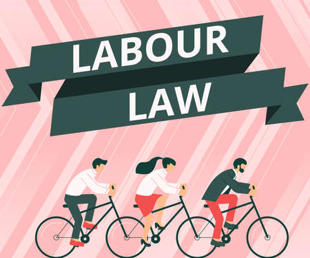 Hand writing sign Labour Law. Concept meaning Rules implemented by the state between employers and...