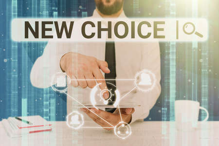 Text sign showing New Choice. Word for having lot of options and adding another one to choose...