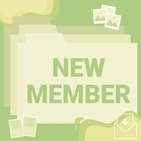 Text sign showing New Member. Business concept recruiting employee to company or team Birth of fresh child Desktop Folders Inside Web Browser Showing Recent Technology.の写真素材