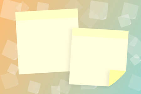 Pair Of Blank Design Papers With Copy Space For Business Promotion Over Color Background. Empty...
