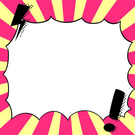 Comics Design Frames. Beautiful Photo Frame Set With Boom Bubbles For Design Collage, Funny Cute...