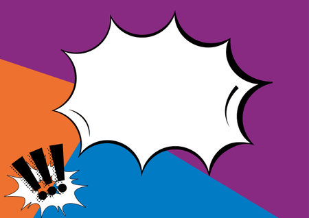 Creative Blank Explosion Blast Scream Speech Bubble With Exclamation Marks Against Color Background....