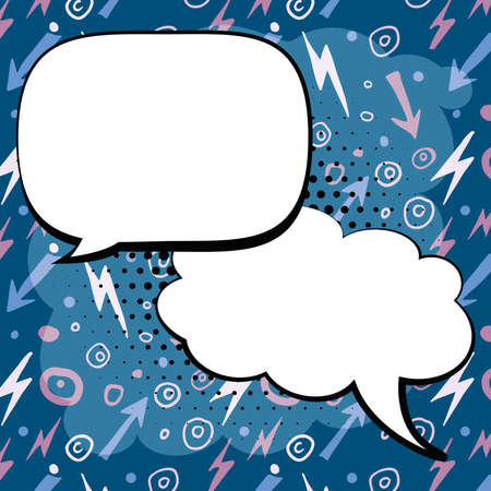 Comics Design Frames. Beautiful Photo Frame Set With Boom Bubbles For Design Collage, Funny Cute Comic Photos Collection For Kids, Design Drawingのイラスト素材