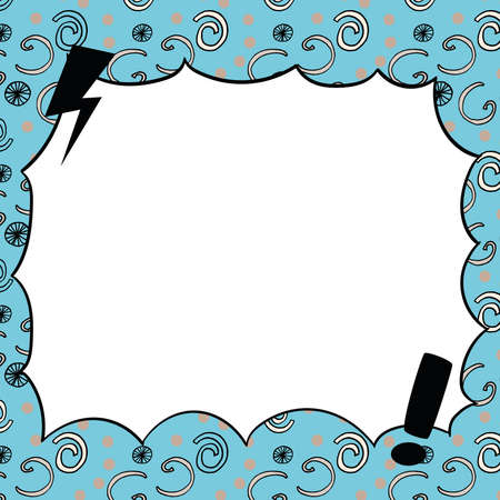 Comics Design Frames. Beautiful Photo Frame Set With Boom Bubbles For Design Collage, Funny Cute Comic Photos Collection For Kids, Design Drawingのイラスト素材