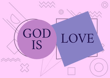 Text caption presenting God Is Love. Word for Believing in Jesus having faith religious thoughts Christianity Comic Cloud Thought Bubble Surrounded With Doodles For Online Chatting.の写真素材