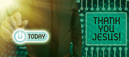 Conceptual display Thank You Jesus. Business showcase Being grateful for what the Lord has given you...