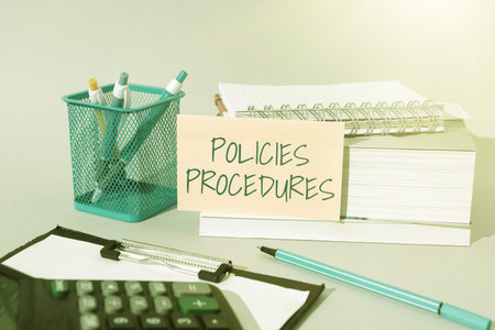 Conceptual display Policies Procedures. Business concept Influence Major Decisions and Actions Rules Guidelinesの写真素材