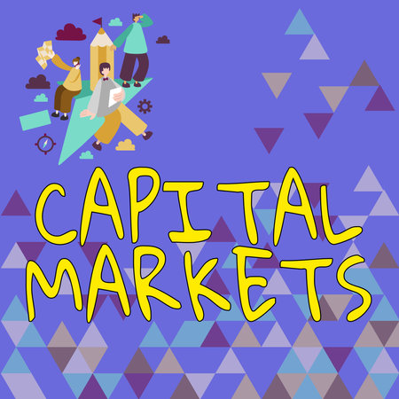 Hand writing sign Capital MarketsAllow businesses to raise funds by providing market security. Business concept Allow businesses to raise funds by providing market securityの写真素材
