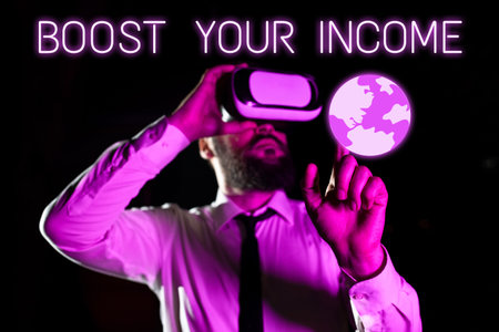 Text sign showing Boost Your IncomeIncrease your money Investment Freelancing Trading. Internet Concept Increase your money Investment Freelancing Tradingの写真素材