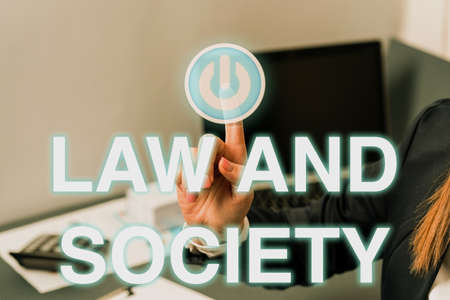Conceptual caption Law And SocietyAddress the mutual relationship between law and society. Business concept Address the mutual relationship between law and societyの写真素材
