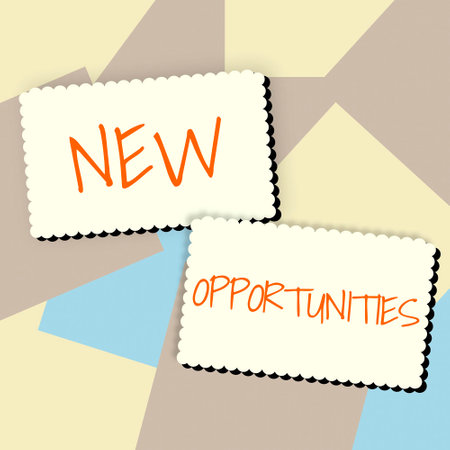 Handwriting text New OpportunitiesA situation that makes it possible to do something. Word Written...