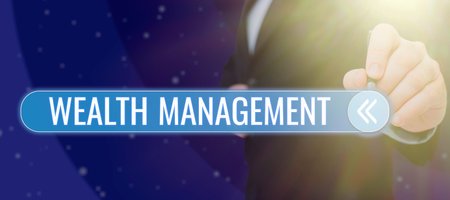 Text showing inspiration Wealth ManagementSustain and grow long term prosperity Financial care. Business concept Sustain and grow long term prosperity Financial careの写真素材