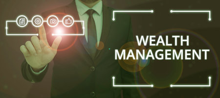 Text caption presenting Wealth ManagementSustain and grow long term prosperity Financial care. Internet Concept Sustain and grow long term prosperity Financial careの写真素材