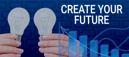 Handwriting text Create Your FutureSet Target and Career goals Plan ahead Reach out. Concept meaning...