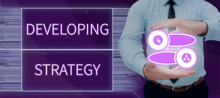 Sign displaying Developing StrategyOrganizations Process Changes to reach Objectives. Business idea Organizations Process Changes to reach Objectivesの写真素材