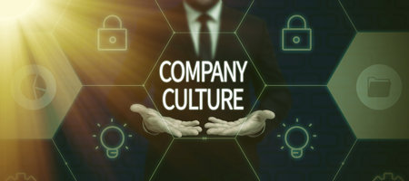 Conceptual caption Company CultureThe environment and elements in which employees work. Business overview The environment and elements in which employees workの写真素材