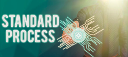 Writing displaying text Standard Processrules made to be matched with final product quality. Concept...