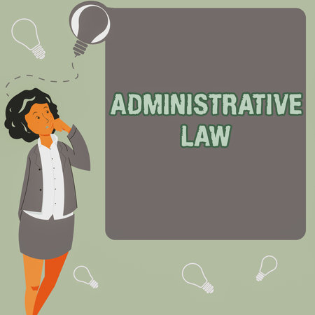 Hand writing sign Administrative Law Body of Rules regulations Orders created by a government. Business concept Body of Rules regulations Orders created by a governmentの写真素材