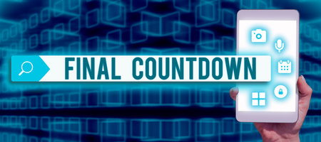 Conceptual caption Final Countdown Last moment of any work having no posibility of discusion....