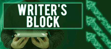 Text showing inspiration Writer s is BlockCondition of being unable to think of what to write. Internet Concept Condition of being unable to think of what to writeの写真素材