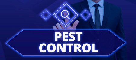 Text caption presenting Pest Control. Conceptual photo Killing destructive insects that attacks crops and livestockの写真素材