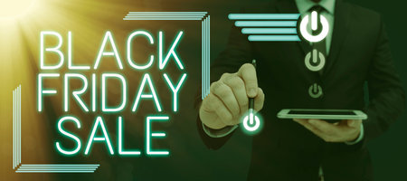 Text caption presenting Black Friday SaleShopping Day Start of the Christmas Shopping Season. Business overview Shopping Day Start of the Christmas Shopping Seasonの写真素材