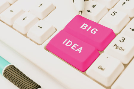 Conceptual caption Big Idea. Conceptual photo Having great creative innovation solution or way of thinkingの写真素材