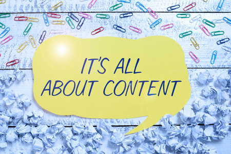 Inspiration showing sign It S Is All About Content. Business concept Express thru Writing...