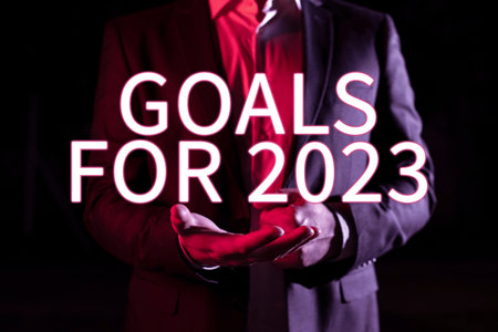Handwriting text Goals For 2023The following things you want to have and achieve in 2023. Word...