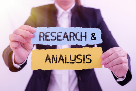 Text sign showing Research And Analysis. Word for Strategic Thinking and Decision Making existing or newの写真素材