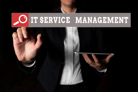 Conceptual display It Service Management. Business concept Activity Directed by Policies Lifecycle of Technologyの写真素材