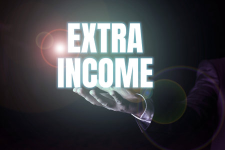 Conceptual display Extra Income. Business showcase Additional fund received or earned from a non regular basisの写真素材