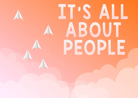 Text caption presenting It's Is All About People. Word for Public Society Entire Body of Persons a Communityの写真素材
