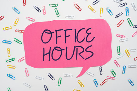 Conceptual display Office Hours. Concept meaning The hours which business is normally conducted Working timeの写真素材