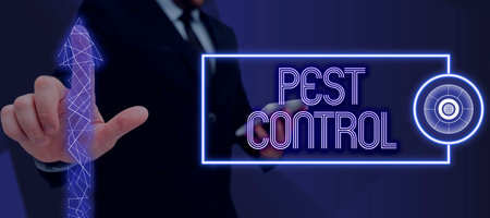 Handwriting text Pest Control. Conceptual photo Killing destructive insects that attacks crops and livestockの写真素材