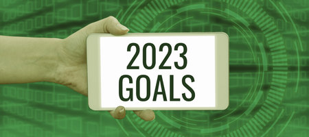 Text showing inspiration 2023 Goals. Internet Concept A plan to do for something new and better for...