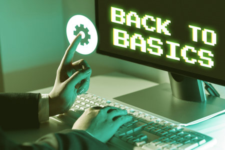 Handwriting text Back To Basics. Business approach Return simple things Fundamental Essential...