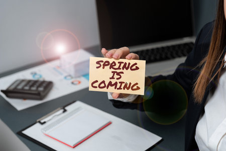 Writing displaying text Get Started Today. Word Written on After winter season is approaching Enjoy nature flowers sunの写真素材