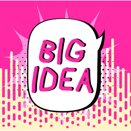 Writing displaying text Big Idea. Concept meaning Having great creative innovation solution or way of thinkingの写真素材