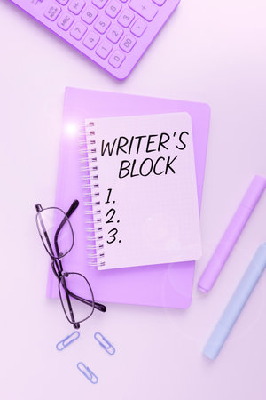 Text caption presenting WriterS Block. Business approach Condition of being unable to think of what to writeの写真素材