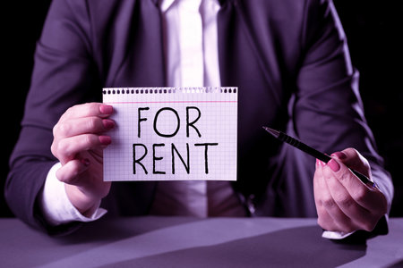 Writing displaying text For Rent. Business overview when you make property available for purchasing temporarilyの写真素材