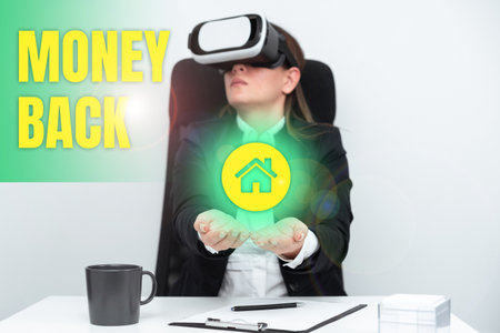 Text showing inspiration Money Back. Business approach get what you paid in return for defect or...