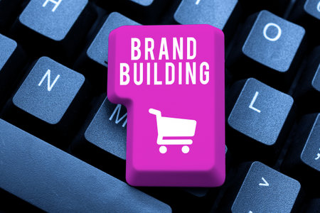Handwriting text Brand Building. Business showcase boosting customer s is knowledge over a certain businessの写真素材