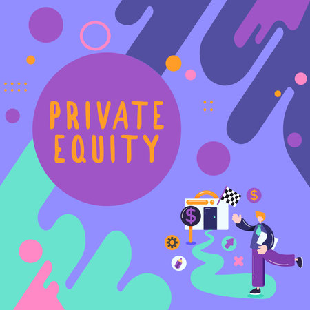 Writing displaying text Private Equity. Business idea limited partnerships composed of funds not publicly tradedの写真素材